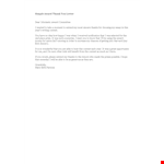 Simple Award Thank You Letter example document template 