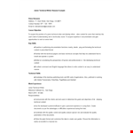 Junior Writer Resume example document template