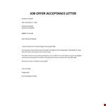 Accepting a job offer example document template