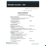 Legal Experience Sample example document template