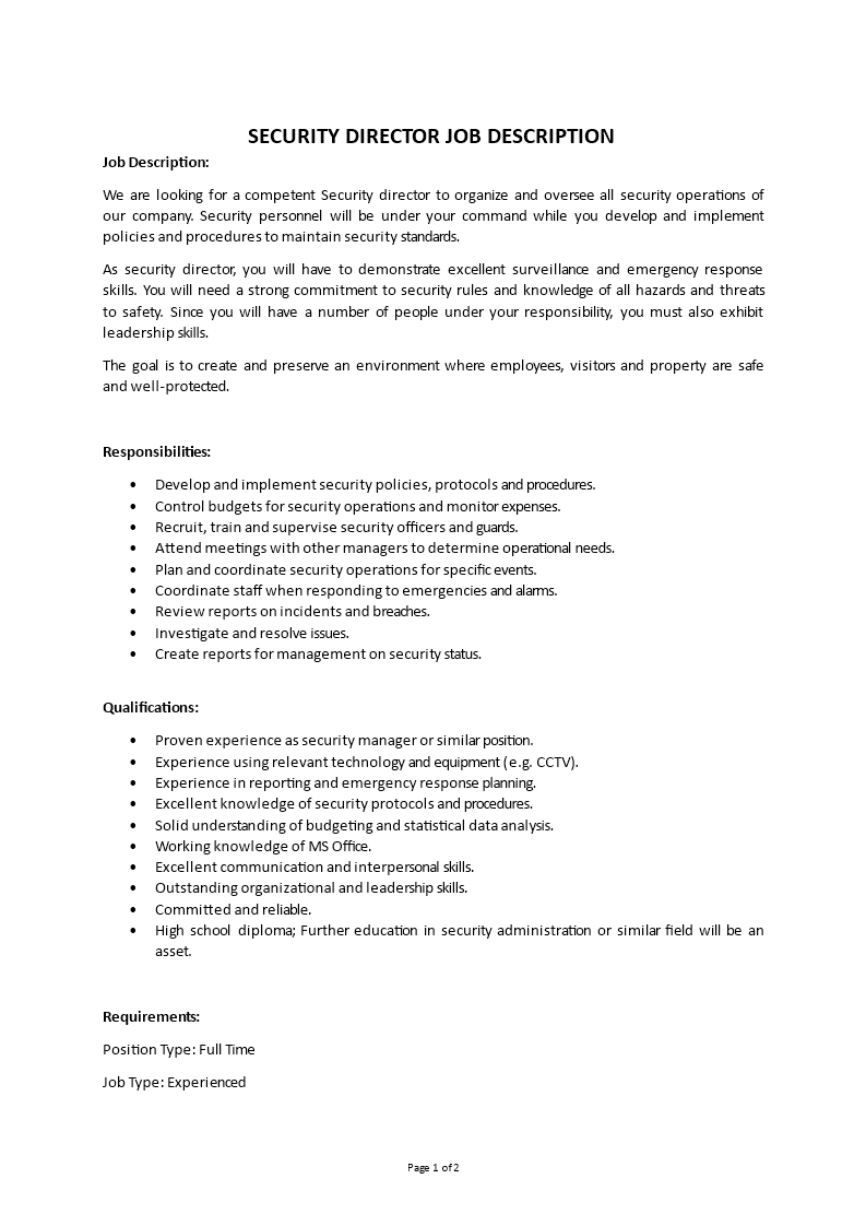 Security Director Job Description security-director-job-description