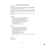 Security Director Job Description example document template