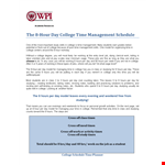 College Class Schedule Template - Create and Manage Your College Class Schedule in Minutes example document template