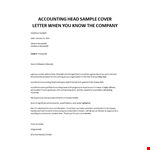 Accounting Head cover letter example document template