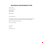 Reschedule Meeting Letter example document template