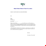 Thank-You Note for Doctor Referral - Expressing Gratitude for Recommendations example document template 