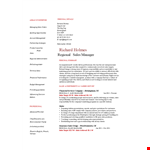 Regional Sales Manager Resume example document template