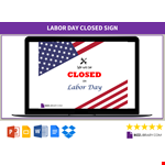 Closed on Labor Day example document template 