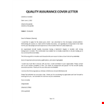 Quality Assurance Cover letter example document template