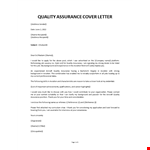 Quality Assurance Cover letter example document template 