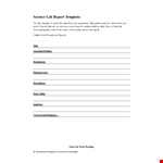 Professional Lab Report Template | Free Download example document template