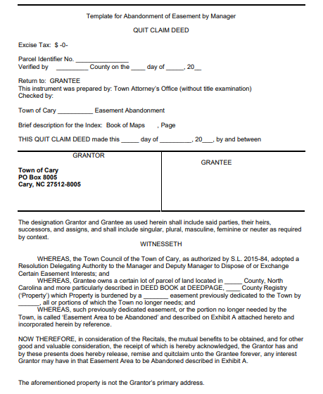 quit claim deed template - create, transfer, and manage grantor easement template