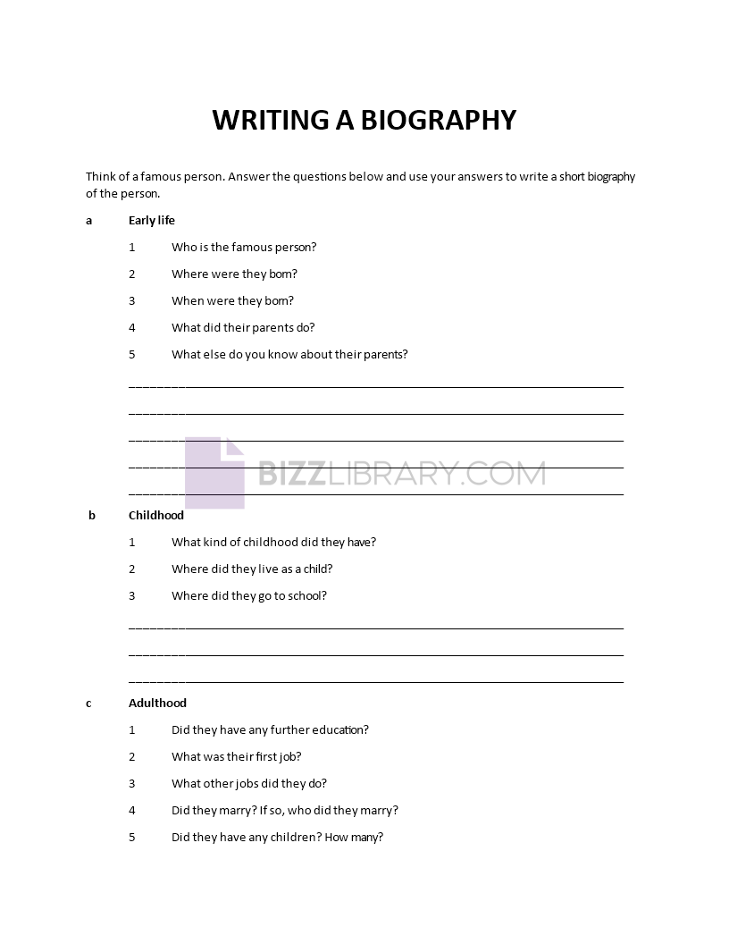 writing a biography Main Image writing a biography template