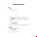 Writing a Biography  example document template