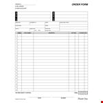 Customizable Order Form Template - Simplify Your Order Management example document template