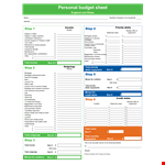 Personal Budget Form example document template