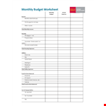 Monthly Household Expense Report example document template