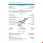 Sample Professional Business Resume example document template