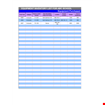 School Inventory List example document template