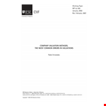 Public Company Valuation Example example document template