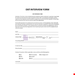 Exit Interview Form example document template