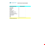 Weekly Operating Budget Template example document template