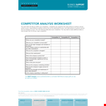 Competitor Analysis Worksheet - Analyze Company Competitors, Products, and Chamber example document template