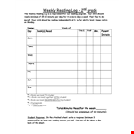 Free Reading Log Template - Keep Track of Your Reading Progress example document template
