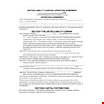 Company Operating Agreement Sample - All You Need to Know example document template