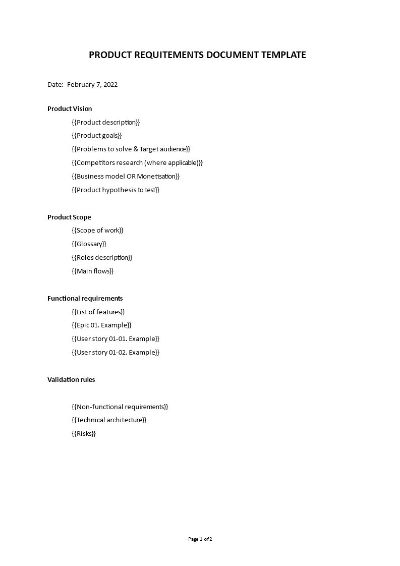 product requirements document Main Image product requirements document template