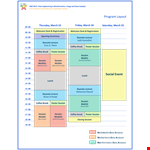 Social Event Program: Session, Lecture, Coffee & Keynote - Optimal Layout example document template