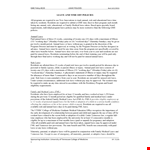 Leave And Time Off example document template