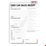 Used Car Sale Receipt Pdf Download example document template