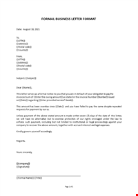 Formal Business Letter Format