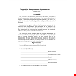 Copyright Assignment Agreement Sample example document template