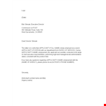 Executive Director Proof of Employment Letter for Job Applicant | Stresak example document template 