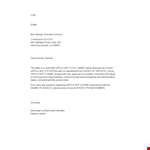 Executive Director Proof of Employment Letter for Job Applicant | Stresak example document template