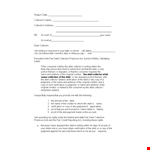 Effective Collection Letter Template for Creditors and Collectors - Original example document template