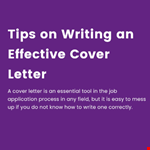Tips on Writing an Effective Cover Letter  