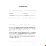 Simple Promissory Note Template for Any Amount | PECFA Approved example document template