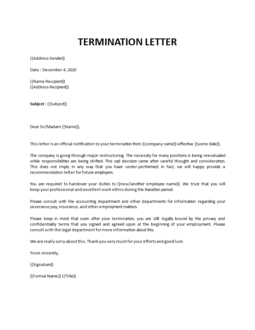 sample layoff letter