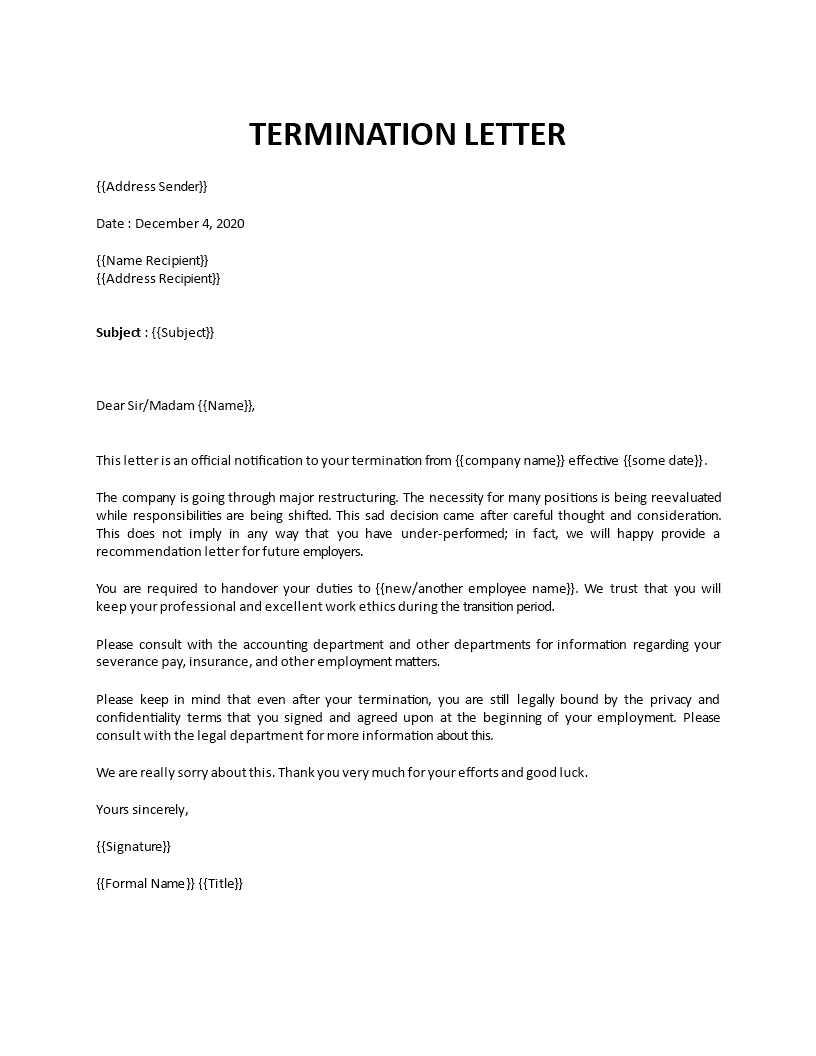 Sample layoff letter