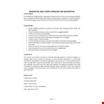 Residential Real Estate Appraiser Job Description  example document template