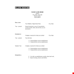 Free Printable Blank Resume example document template