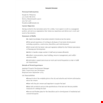 Property Development Manager Resume example document template