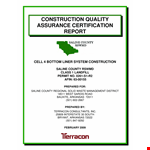 Construction Quality - Ensuring High Standards for Your Project example document template