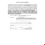 Franchise Agreement Template - Create a Legal and Binding Franchise Agreement example document template