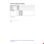Effective Job Description Template - Department, Title, Program example document template