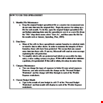 Personal Budget Printables example document template