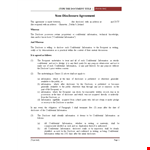 Protect Your Confidential Information with our Non-Disclosure Agreement Template example document template